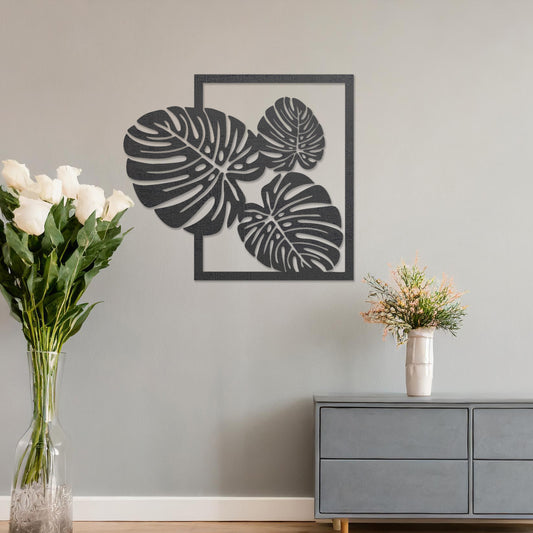 Monstera Leaf Wooden Wall Art - Bold Tropical Design for Any Room