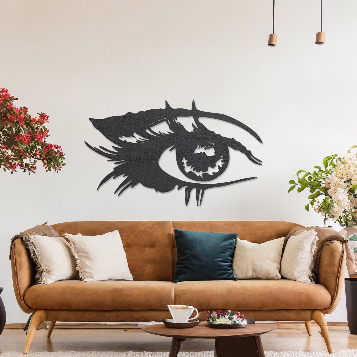 Womans Eye Wooden Wall Art - Modern Gaze Decor, Unique Artwork for Home