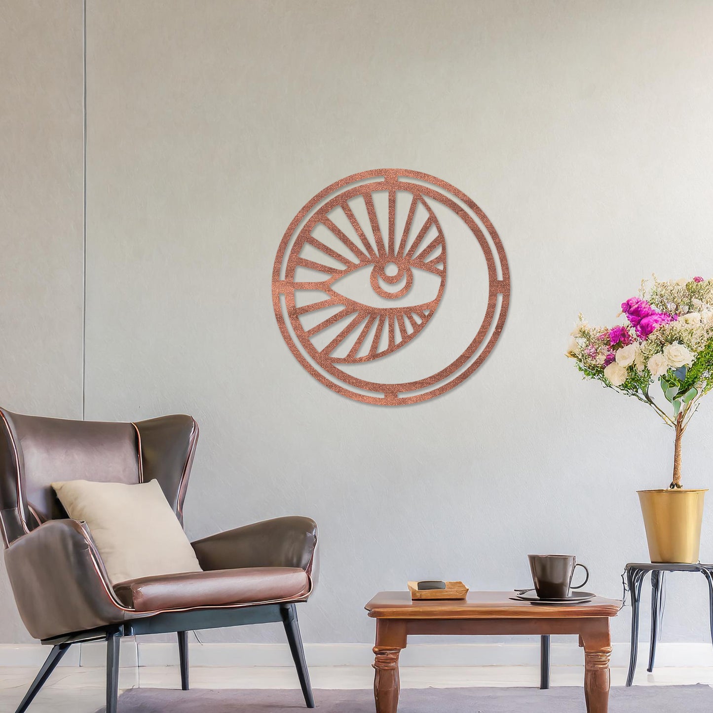 Modern Sun and Moon Circle Wall Art Decoration - Geometric Celestial Wall Decor