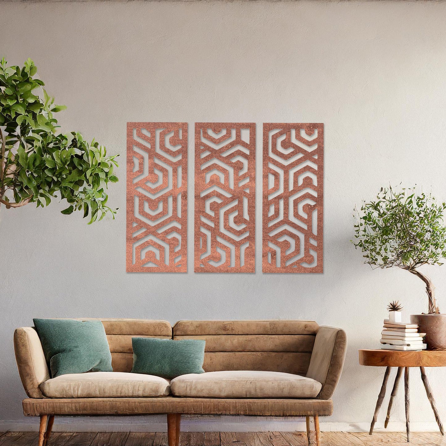 Wooden Abstract Wall Art Hanging Modern Geometric Decoration