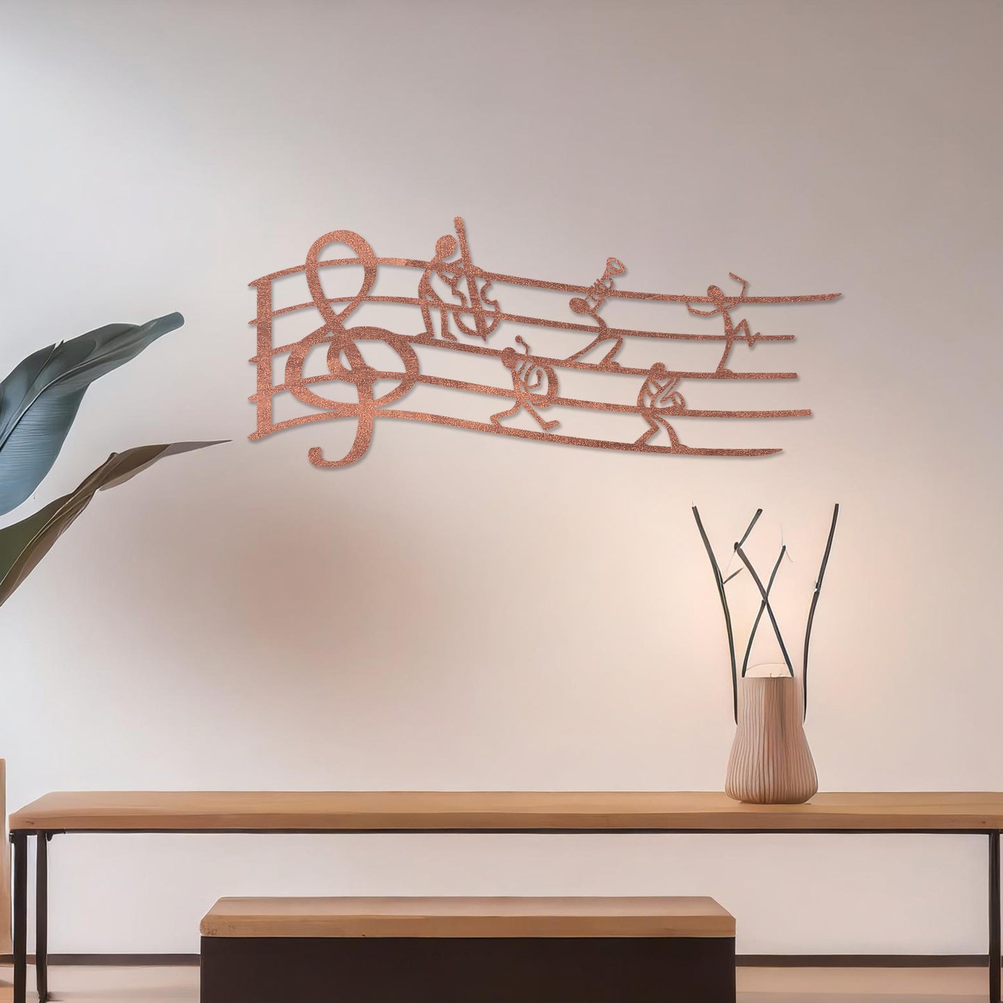 Laser Cut Musical Notes Wooden Wall Art - Unique Treble Clef Design