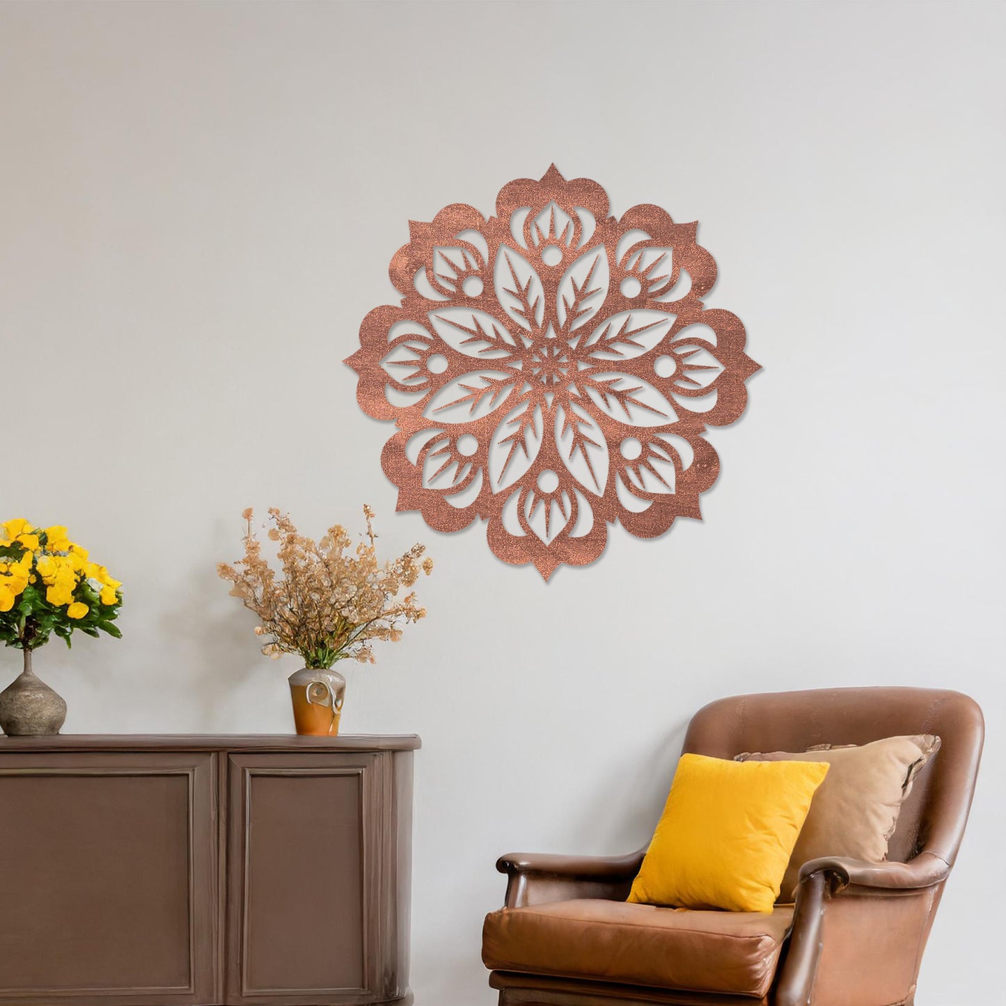 Wooden Mandala Flower Wall Art Modern Bedroom Decoration Home Wall Hanging