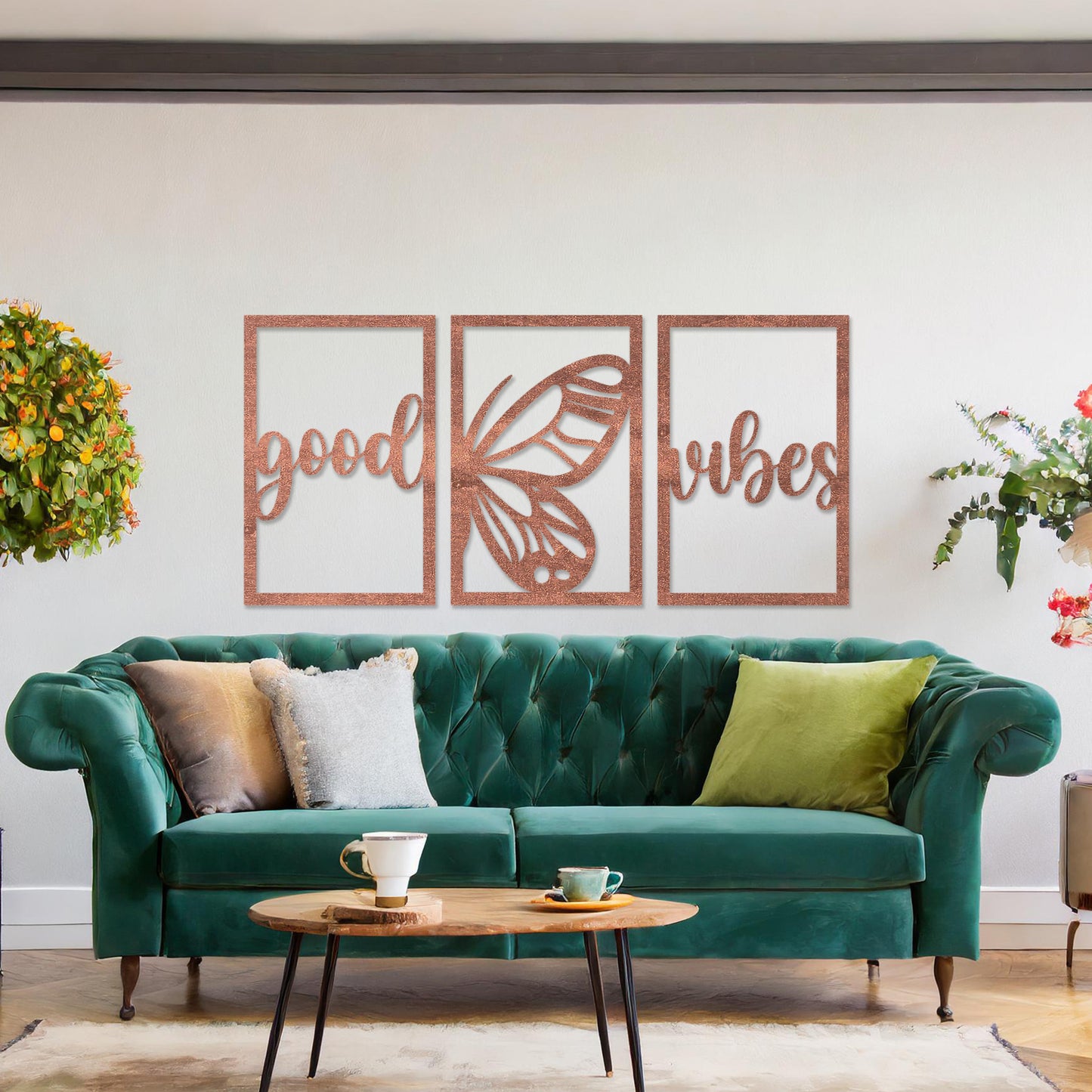 Butterfly Wooden Panels - Uplifting 3 Piece Hanging Wall Art Set, Inspirational Art