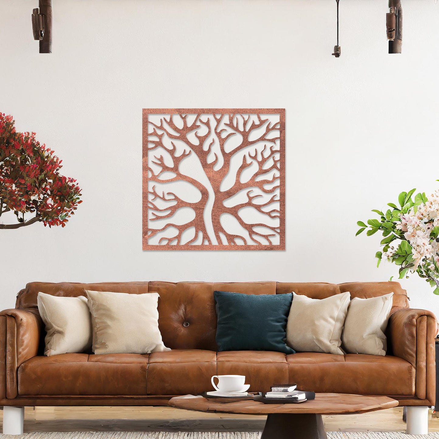 Bold Abstract Tree Branches Wooden Wall Art - Modern Forest Wall Panel