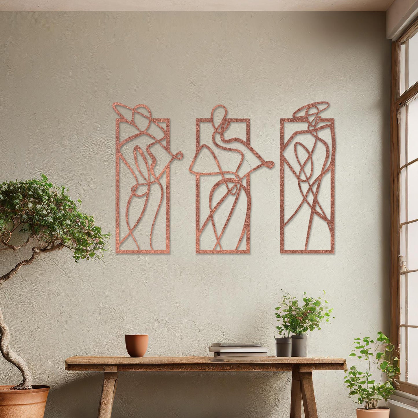 Wooden Women Sculpture Wall Art Modern Home Decoration Living Room Wall Art