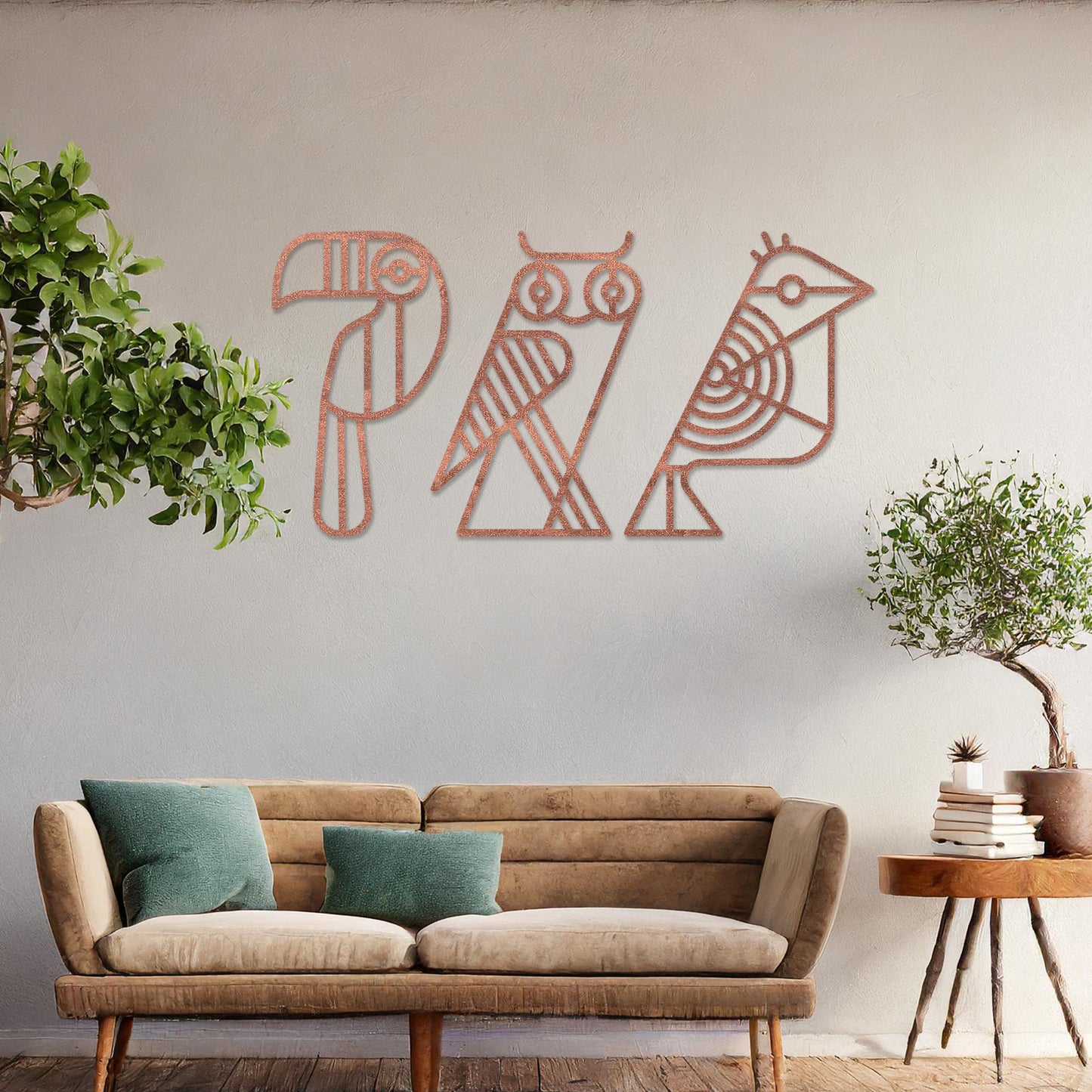 Abstract Birds Line Art Wooden Wall Decor - Unique Modern Art Wall Set