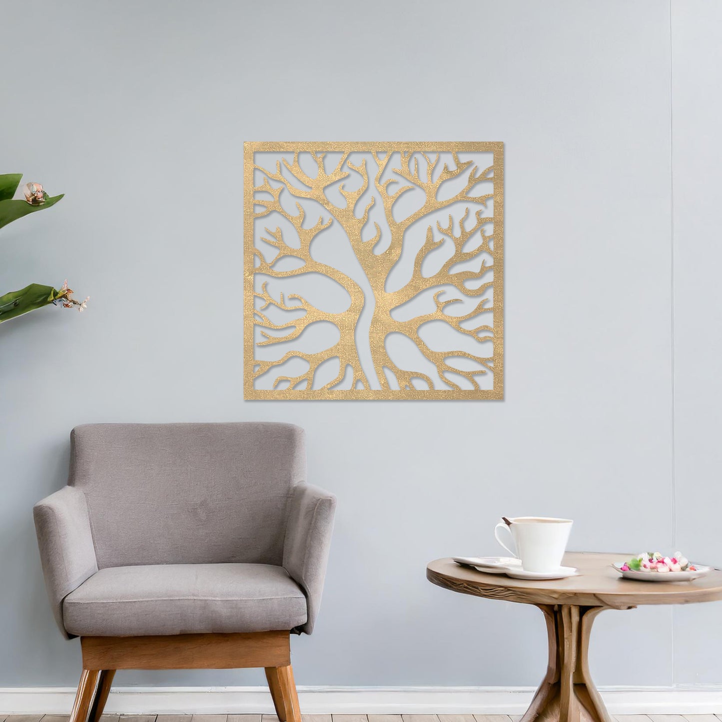 Bold Abstract Tree Branches Wooden Wall Art - Modern Forest Wall Panel