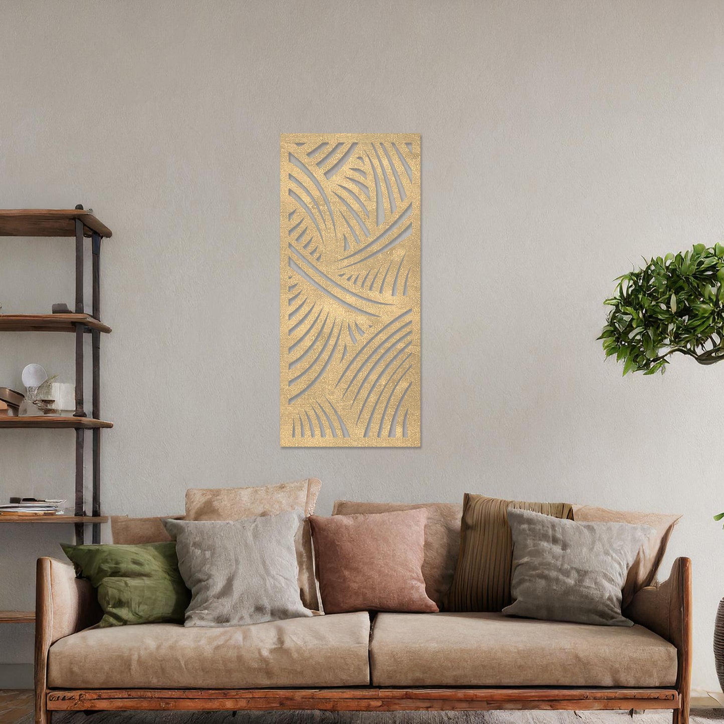 Exquisite Tropical Palm Leaf Wooden Wall Panel - Modern Botanical Art Decor