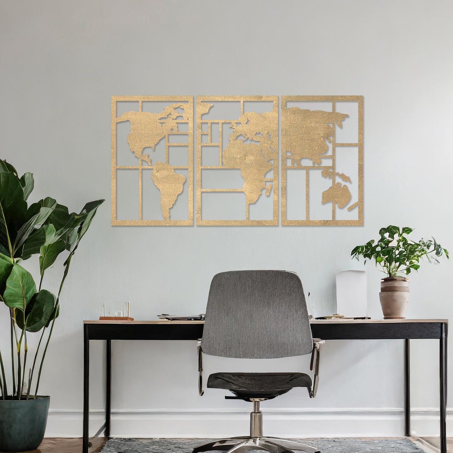 Wooden World Map Wall Art Contemporary Wall Hanging Unique Wall Art