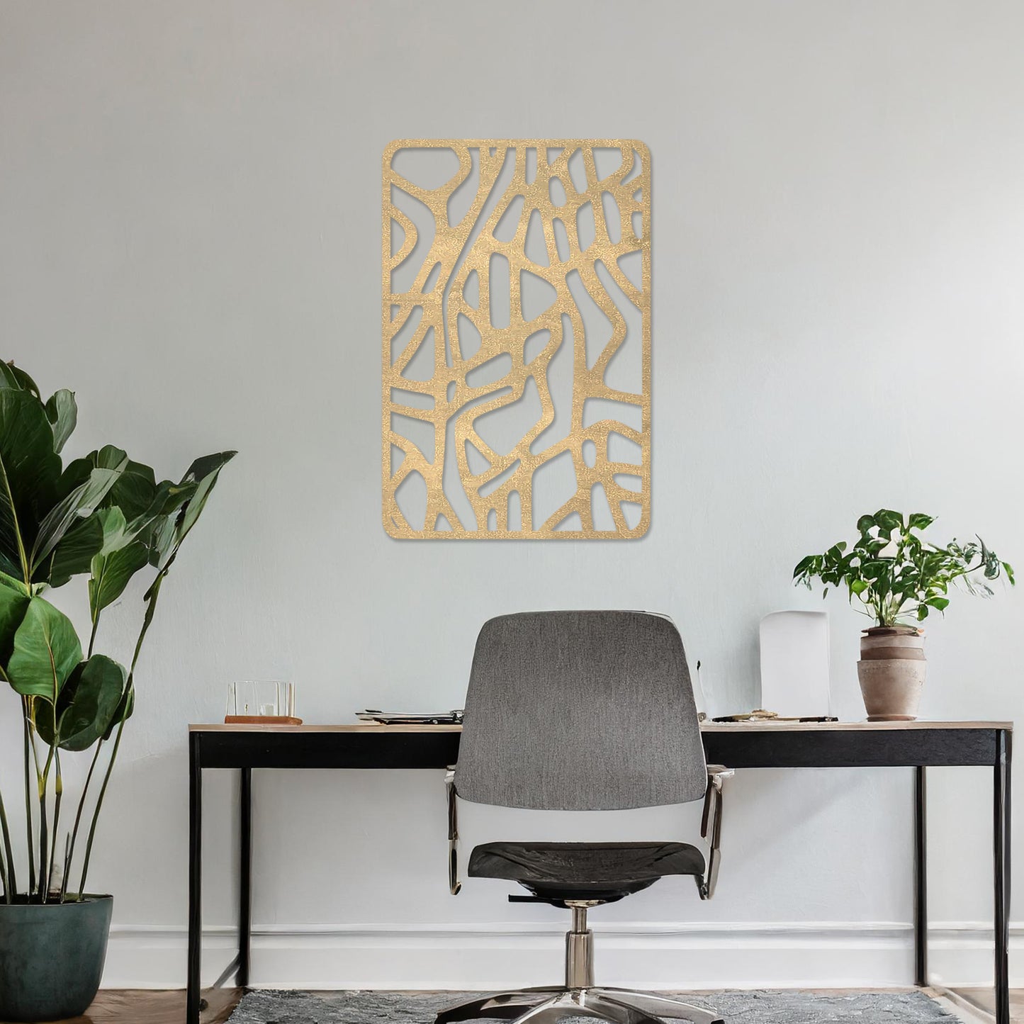 Modern Geometric Rectangle Wooden Wall Art - Artistic Accent for Contemporary Home