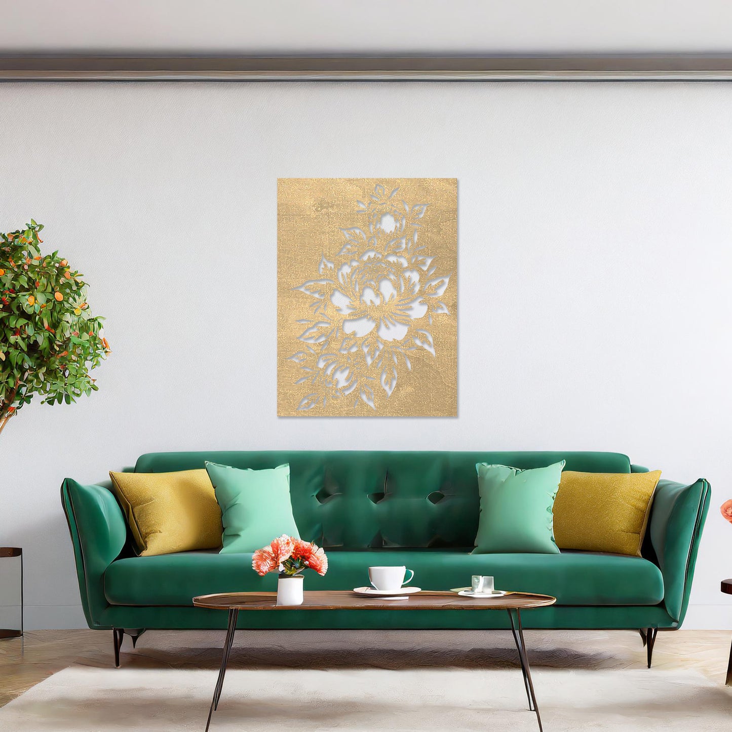 Elegant Peony Wooden Wall Art - Modern Floral Design and Unique Gift for Mom