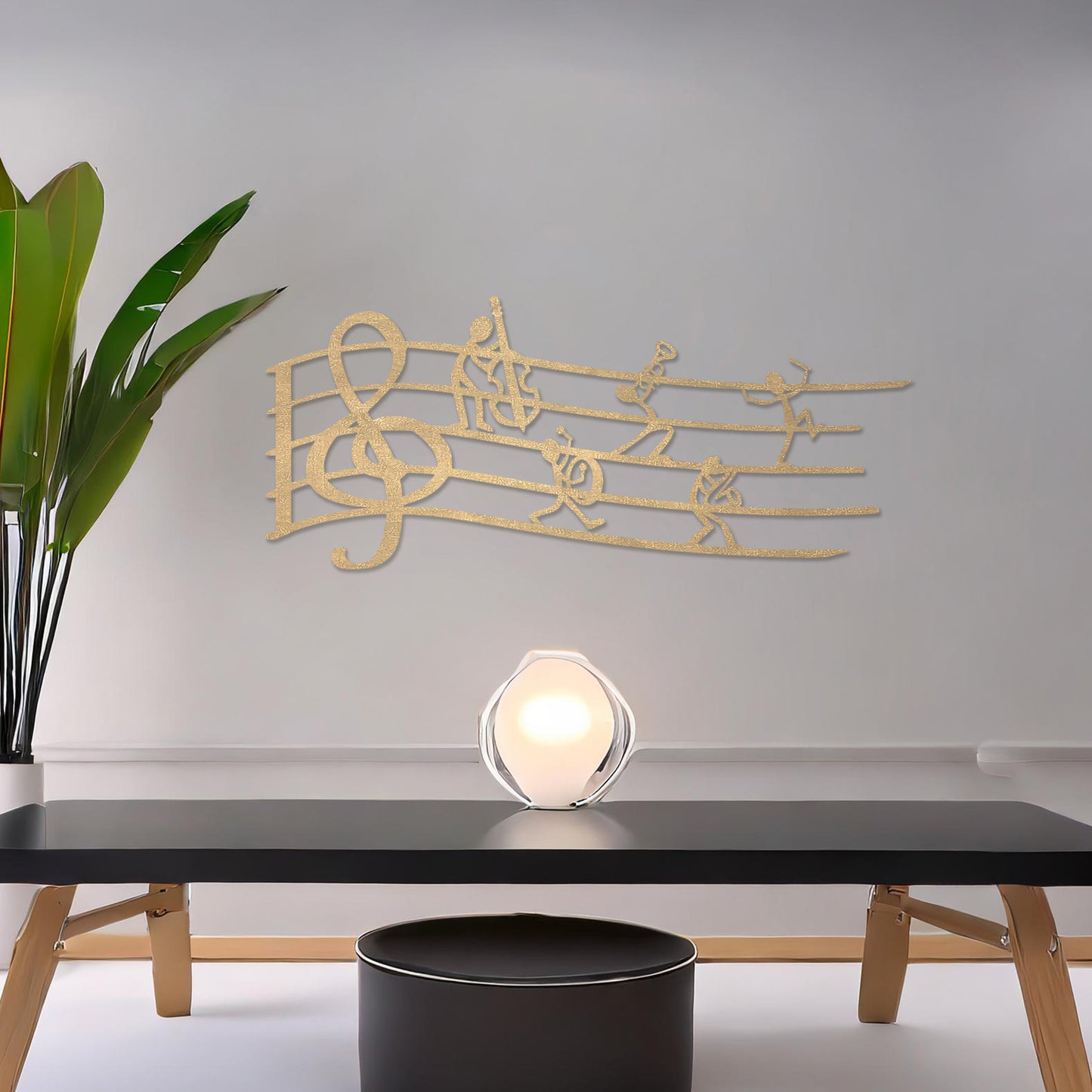 Laser Cut Musical Notes Wooden Wall Art - Unique Treble Clef Design