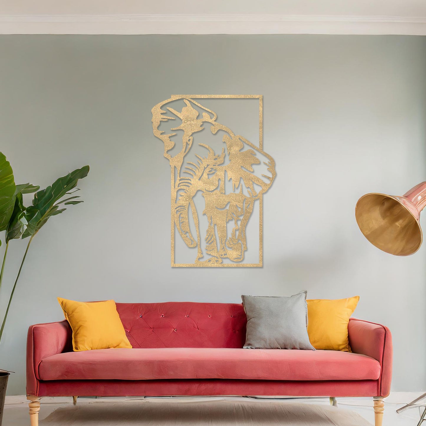 Contemporary African Elephant Wooden Wall Art - Handmade Wall Decor