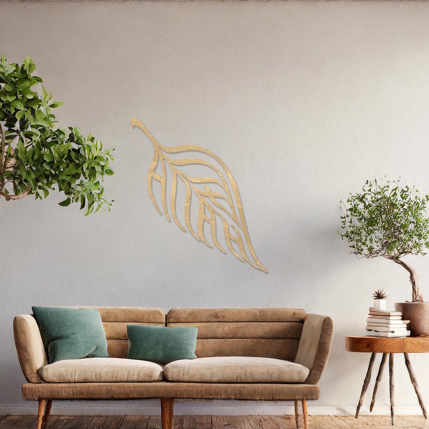 Wooden Tropical Leaf Wall Art Hanging Modern Wall Art Living Room Wall Decor