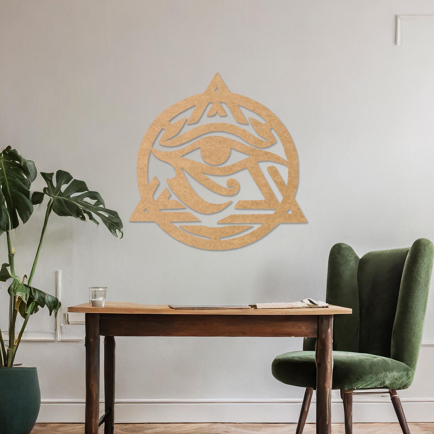 Mystical Triangle Eye Wooden Wall Hanging Art - Unique Modern Decor