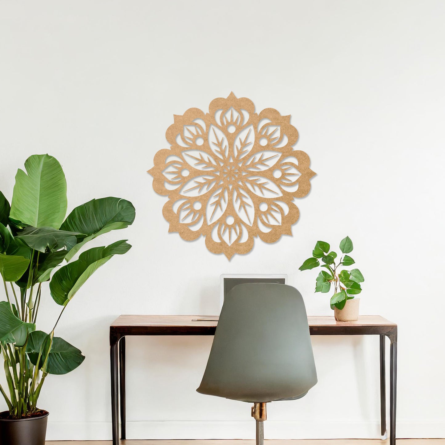 Wooden Mandala Flower Wall Art Modern Bedroom Decoration Home Wall Hanging