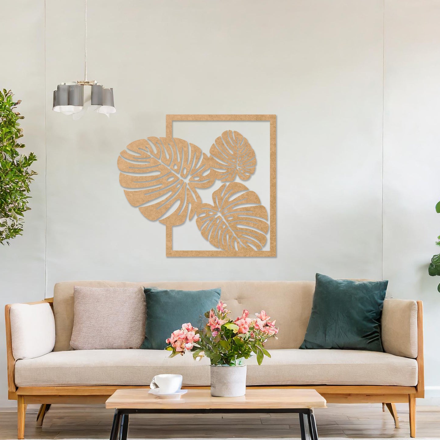 Monstera Leaf Wooden Wall Art - Bold Tropical Design for Any Room