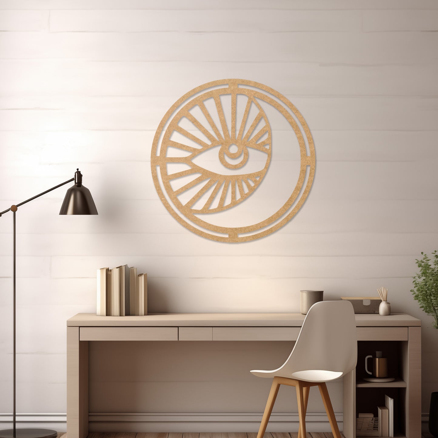 Modern Sun and Moon Circle Wall Art Decoration - Geometric Celestial Wall Decor