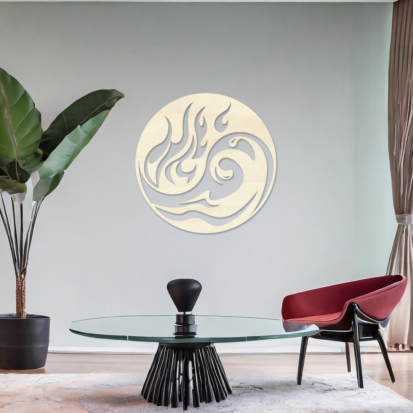 Wooden Yin Yang Wall Art Hanging Living Room Decoration Home Interior Design