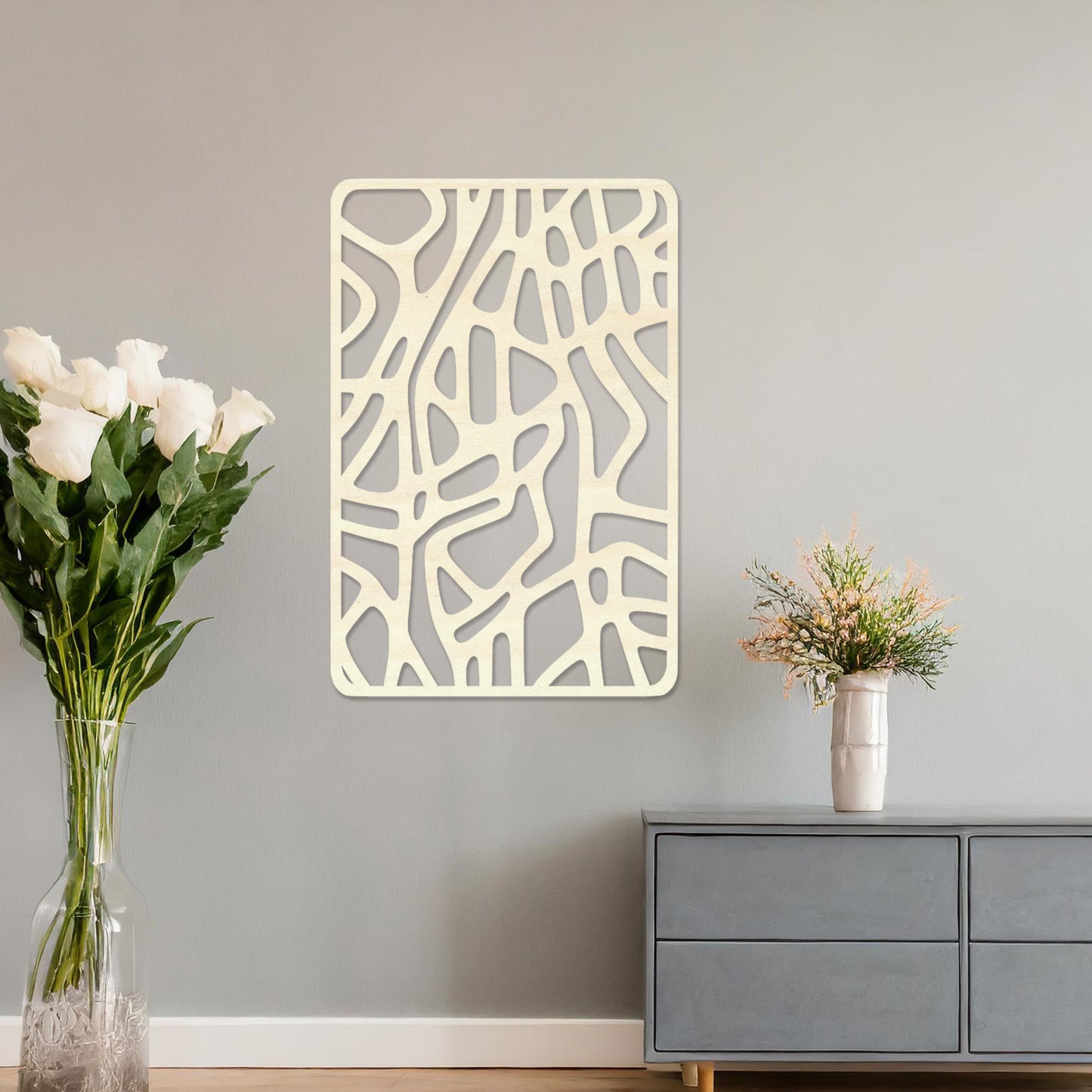 Modern Geometric Rectangle Wooden Wall Art - Artistic Accent for Contemporary Home