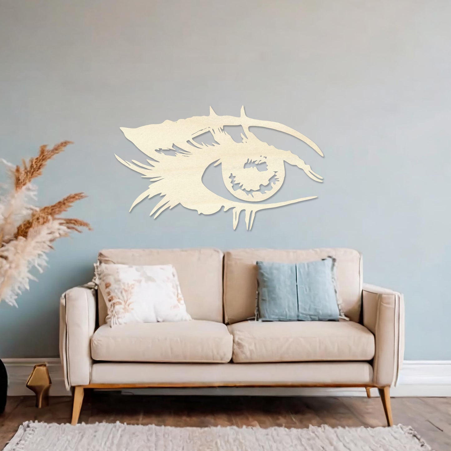 Womans Eye Wooden Wall Art - Modern Gaze Decor, Unique Artwork for Home