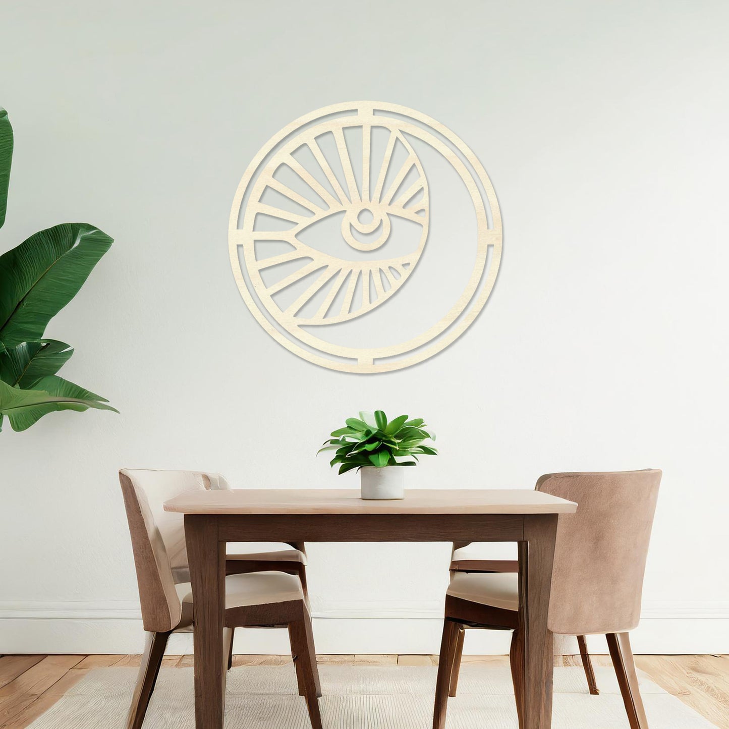 Modern Sun and Moon Circle Wall Art Decoration - Geometric Celestial Wall Decor