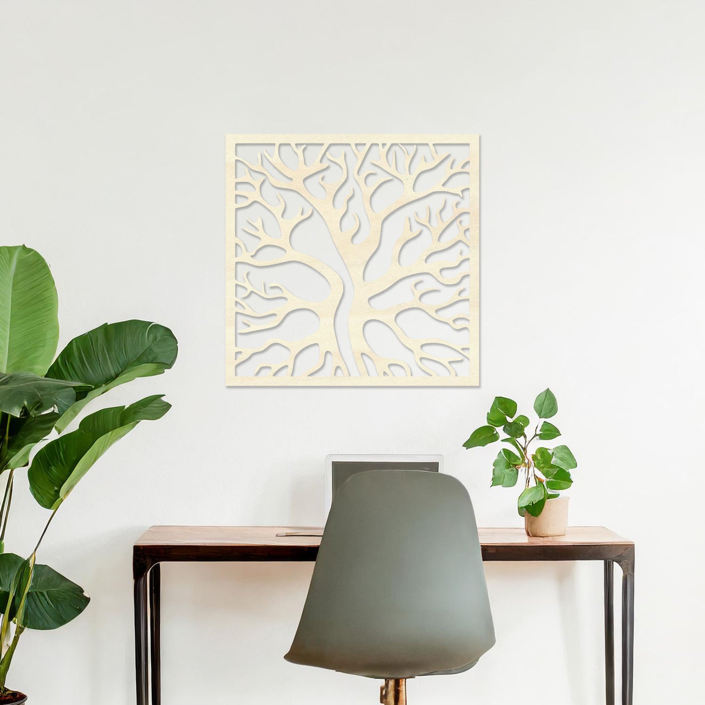 Bold Abstract Tree Branches Wooden Wall Art - Modern Forest Wall Panel