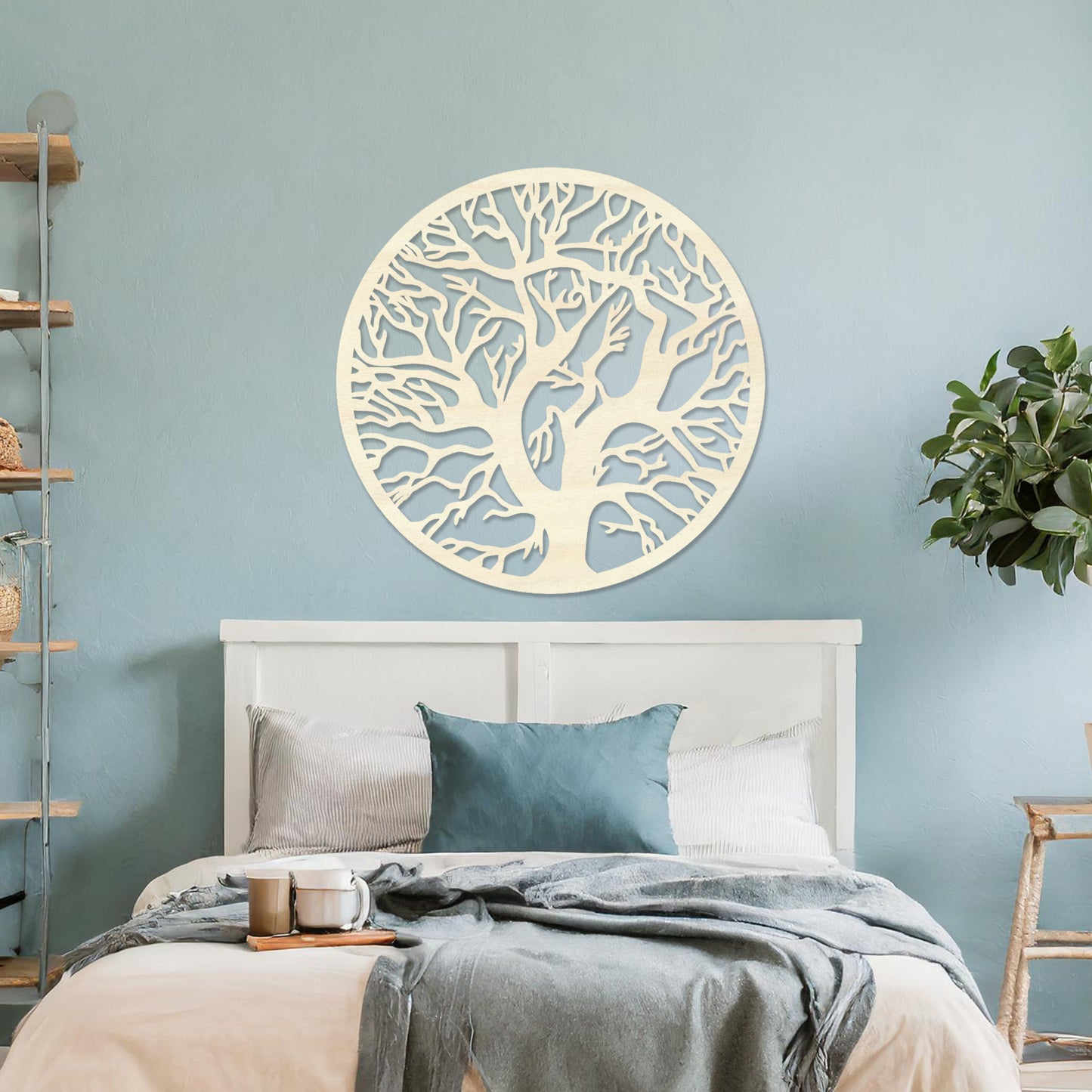 Wooden Round Tree Wall Art Hanging Modern Home Decoration Rustic Wall Art