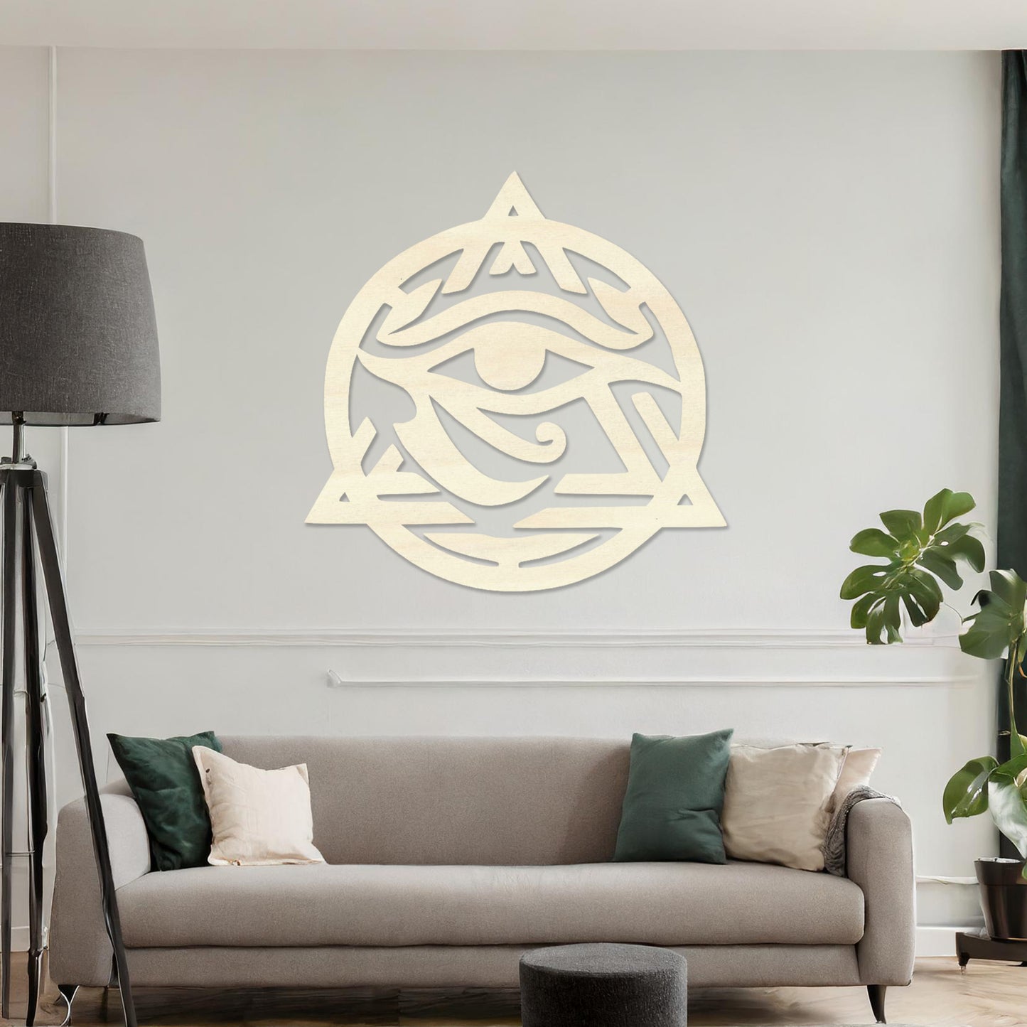 Mystical Triangle Eye Wooden Wall Hanging Art - Unique Modern Decor