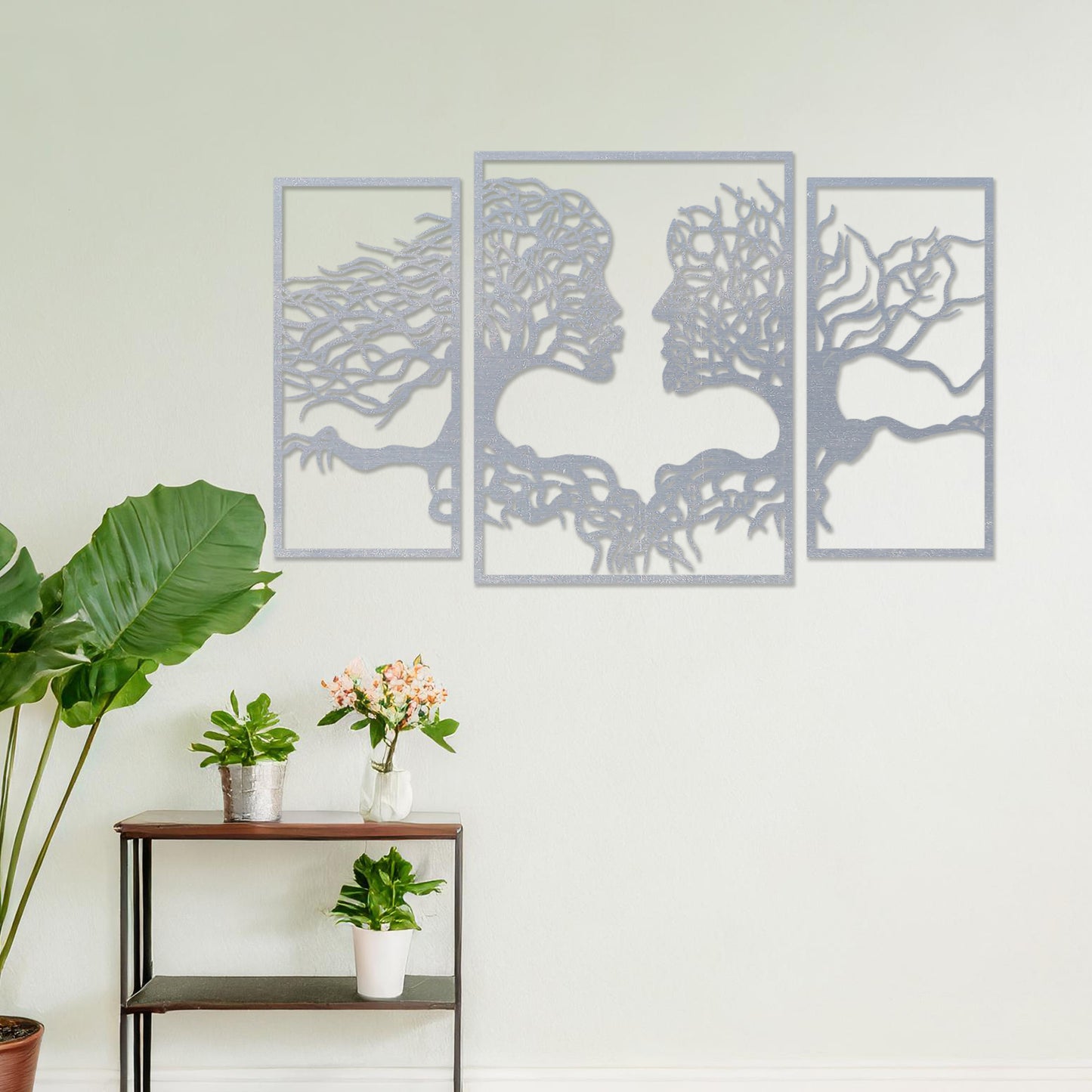 Tree of Life Faces - 3 Panels Wooden Modern Wall Art Home Decoration