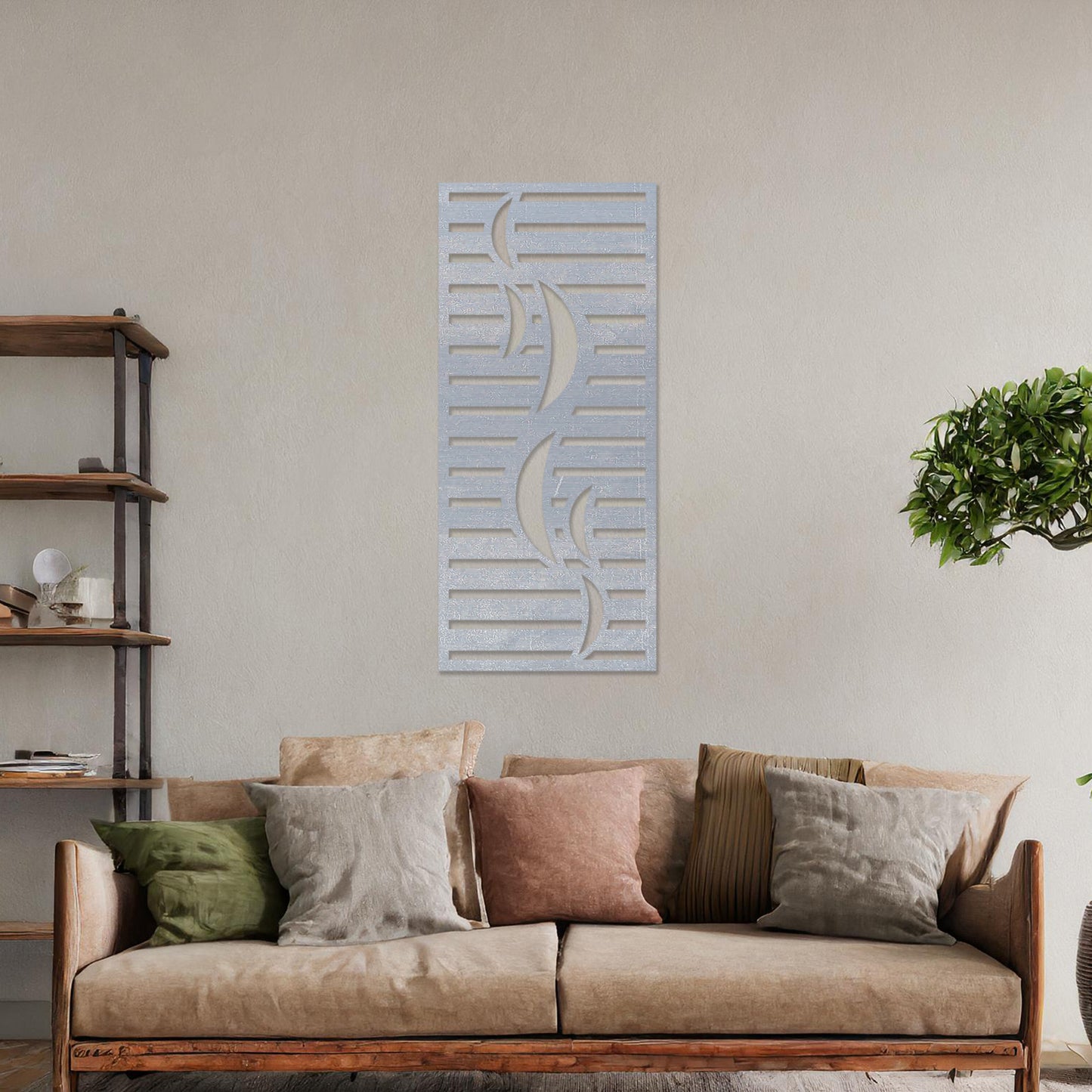 Contemporary Abstract Stripe Wooden Wall Hanging Art - Modern Room Decor