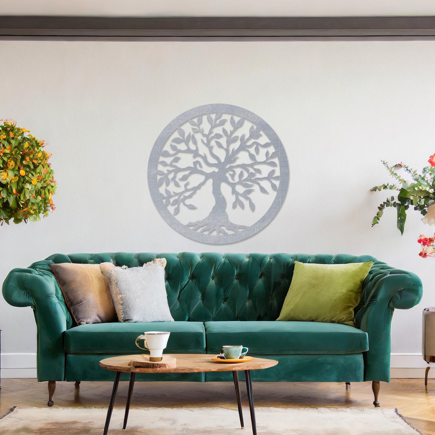 Tree of Life Wooden Wall Art Round Family Tree Wooden Wall Decoration Art