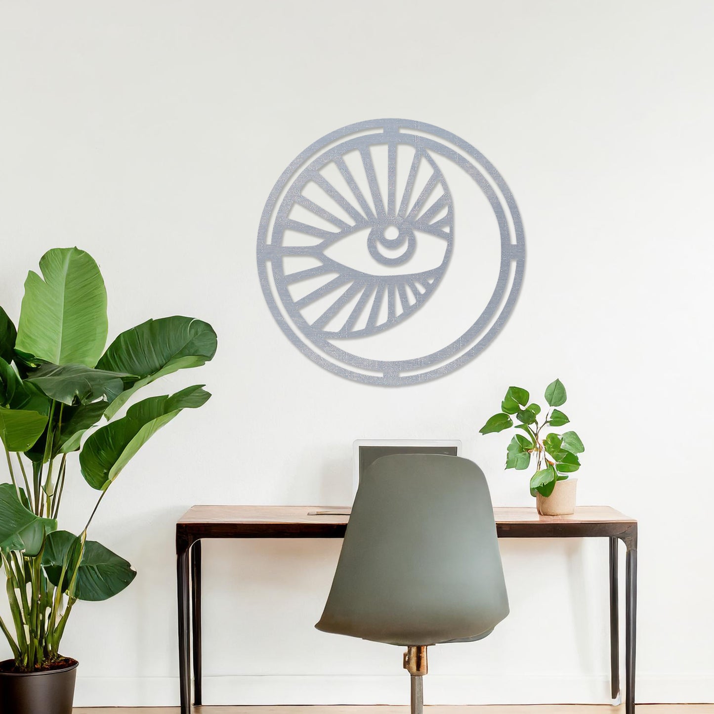 Modern Sun and Moon Circle Wall Art Decoration - Geometric Celestial Wall Decor