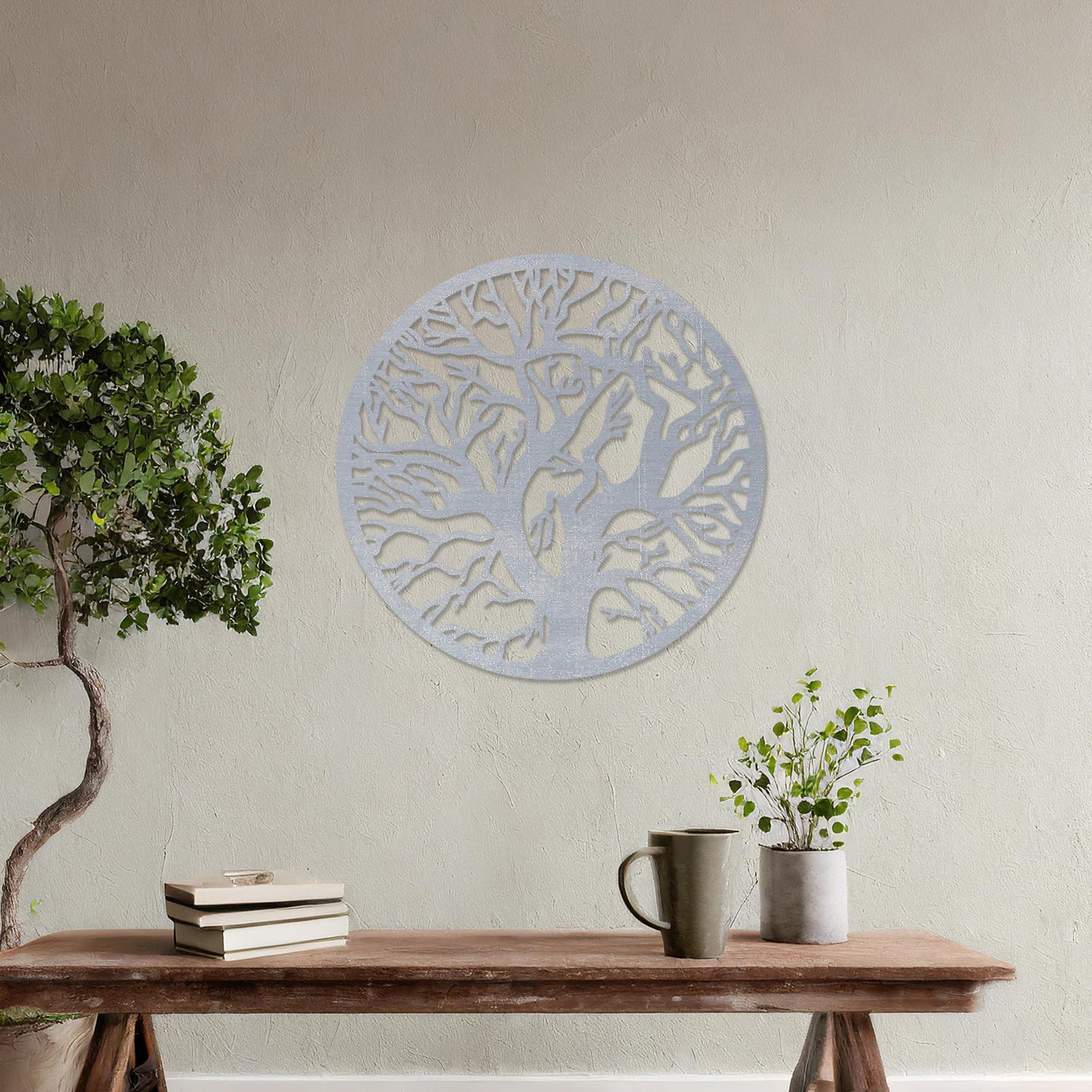 Wooden Round Tree Wall Art Hanging Modern Home Decoration Rustic Wall Art