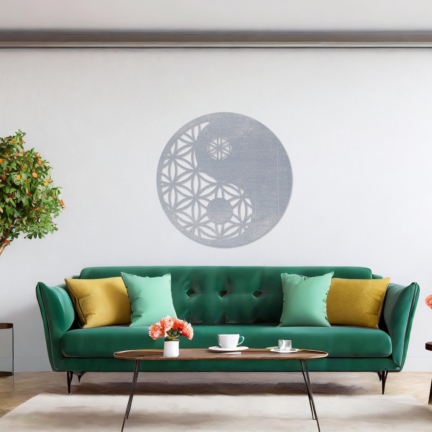 Contemporary Yin Yang Wooden Wall Art Decor - Geometric Balance Symbol