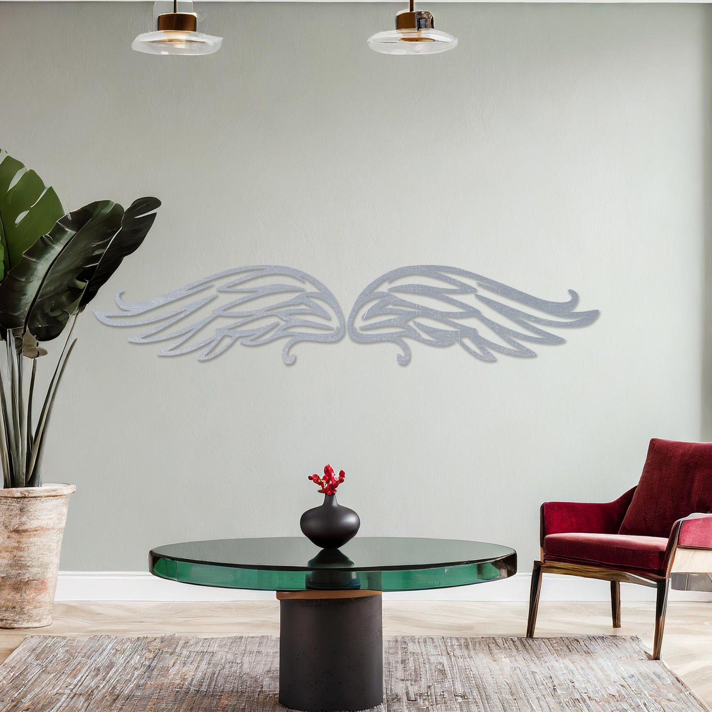 Angelic Feathered Wings Wooden Wall Art Set - Serene Bedroom Decor