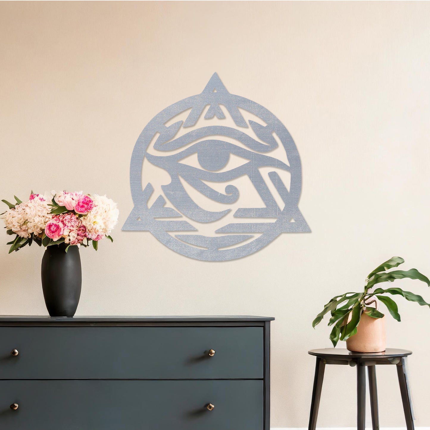 Mystical Triangle Eye Wooden Wall Hanging Art - Unique Modern Decor