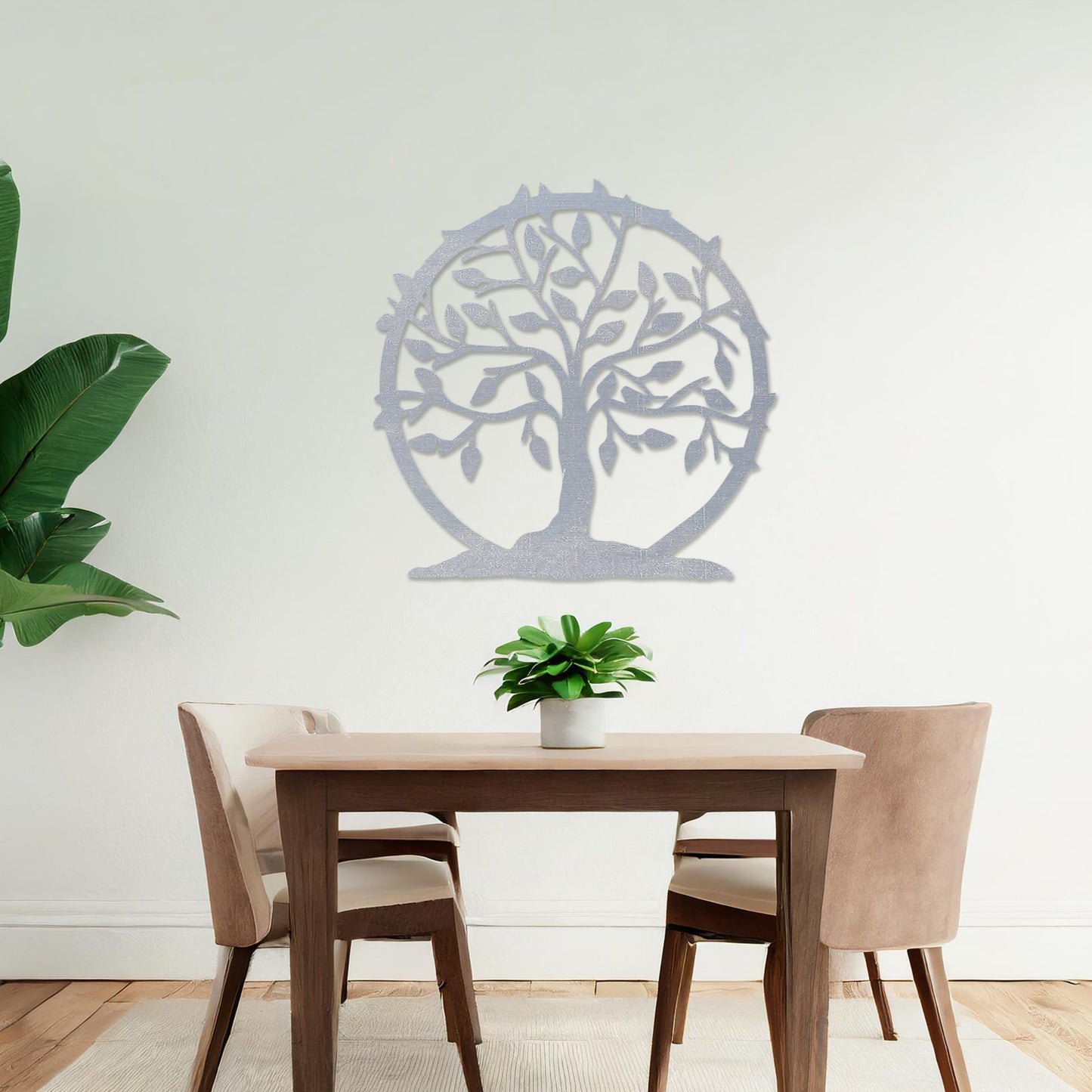 Round Tree of Life Wooden Wall Decor, Family Tree Wall Art, Modern Art